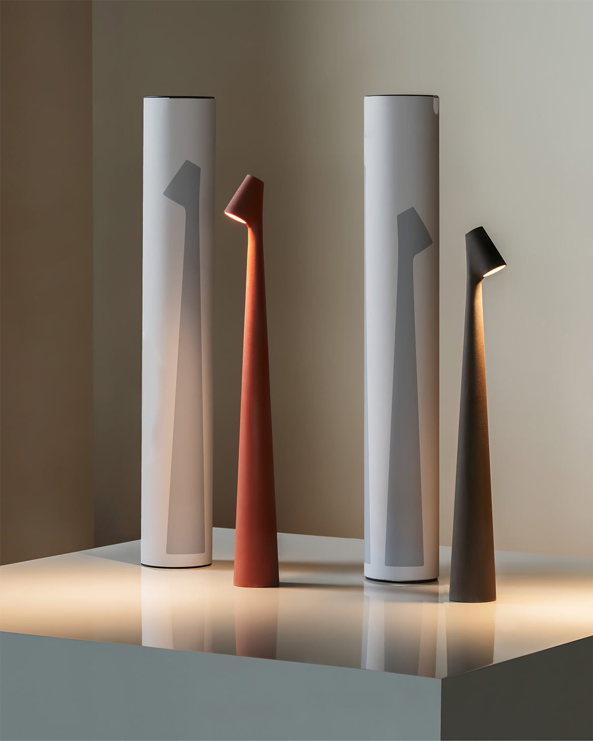 Modern Minimalist Metal Table Lamp With Built In Battery