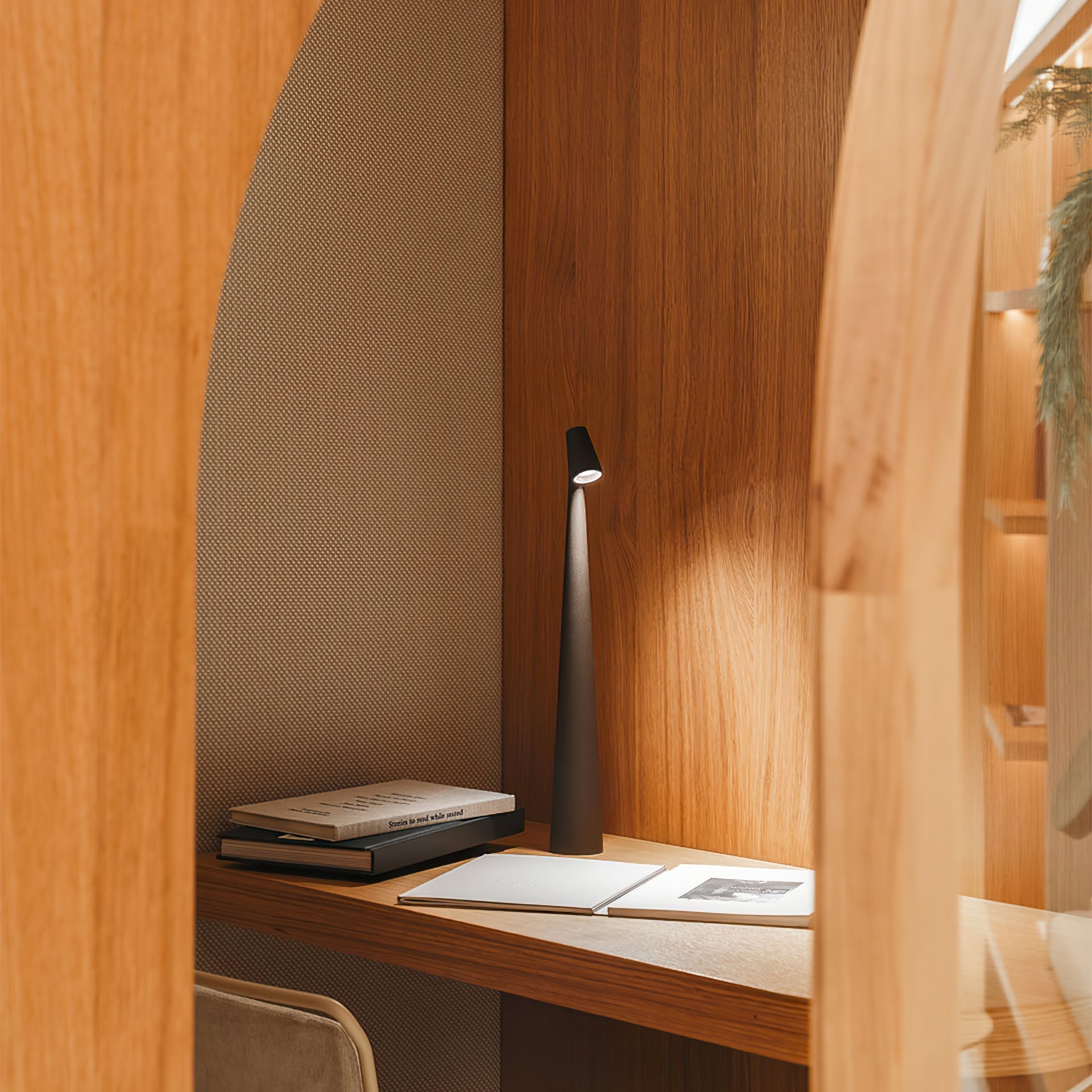 Modern Minimalist Metal Table Lamp With Built In Battery