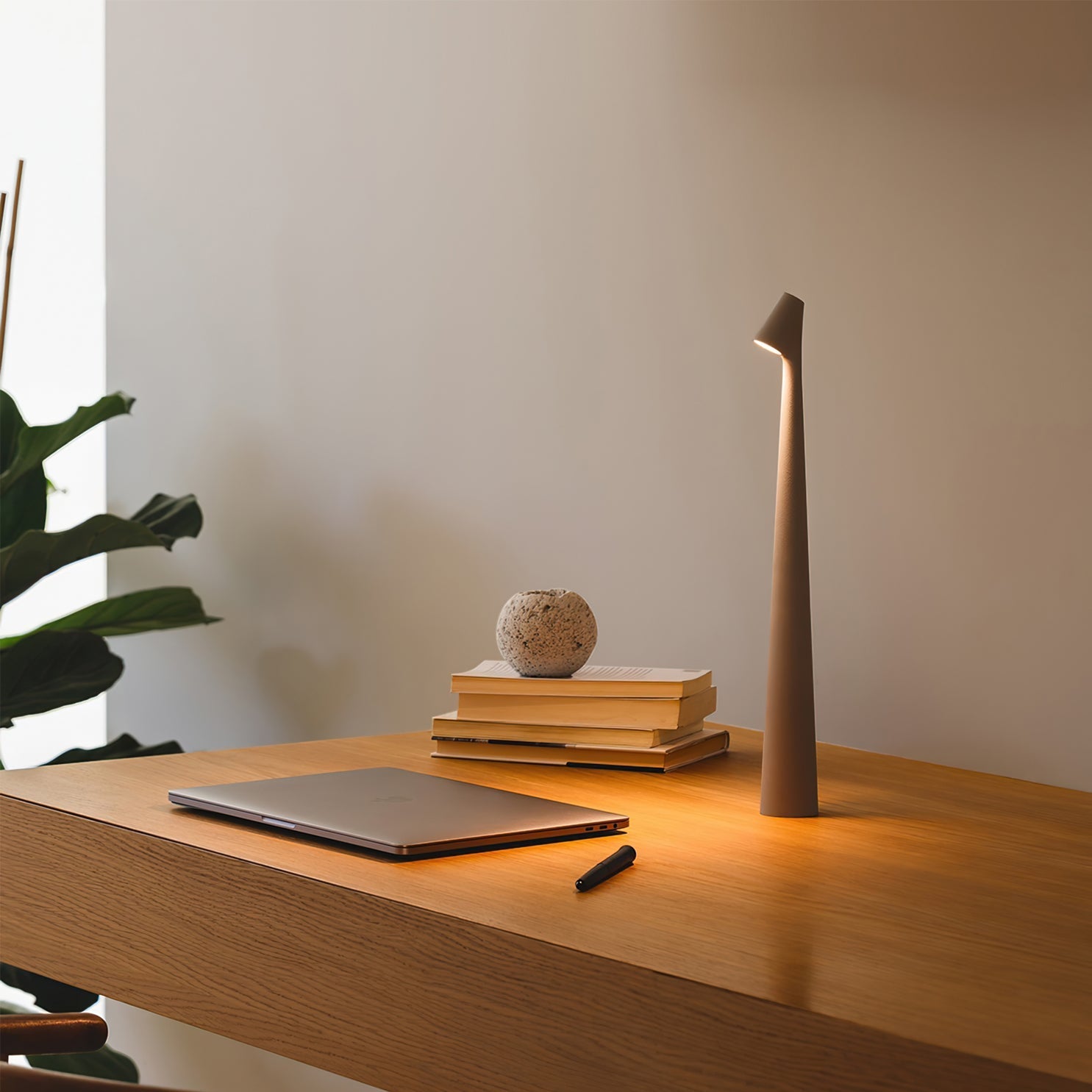 Modern Minimalist Metal Table Lamp With Built In Battery