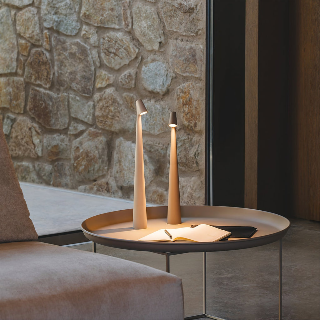 Modern Minimalist Metal Table Lamp With Built In Battery