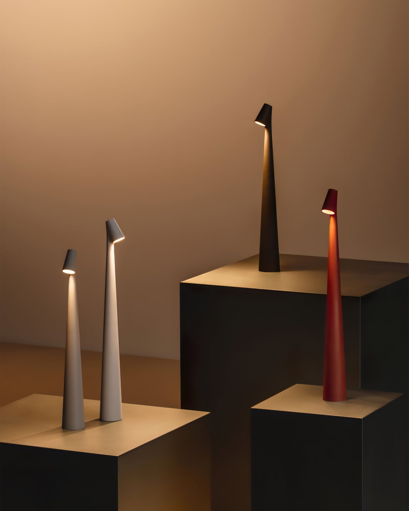 Modern Minimalist Metal Table Lamp With Built In Battery